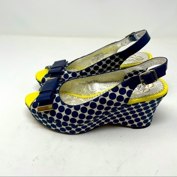 Poetic License Shoes - Poetic License “Mad Money” Wedge Sandals Polka Dot Size 6.5